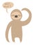 Confused sloth illustration with text balloon