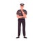 Confused standing policeman