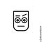 Confused Thinking Emoticon Icon Vector Illustration. Outline