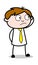 Confused and Thinking - Office Salesman Employee Cartoon Vector Illustration