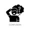 Confusion black glyph icon