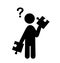 Confusion Man with Puzzle People with Question Mark Flat Icons P