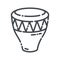 Conga drum Line icon. Djembe Musical percussion instrument icon