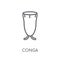 Conga linear icon. Modern outline Conga logo concept on white ba