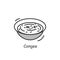 Congee icon. Traditional Chinese breakfast rice bowl simple vector illustration