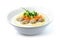 Congee Pork ,Rice Porridge served slice ginger and cutlet Celery