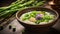 Congee with Spring Vegetables and Asparagus: A comforting bowl of nourishing and satisfying meal