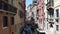 Congested Gondola Boats Traffic on the Streets of Venice