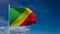 Congo-Brazzaville flag, waving in the wind - 3d rendering - 4K video