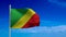 Congo-Brazzaville flag, waving in the wind - 3d rendering - 4K video
