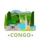 Congo country design template Flat cartoon style w