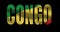 Congo country name on transparent background. Word animation with waving national flag