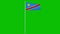 Congo Democratic Flag Waving on wind on green screen or chroma key background. 4K animation