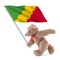 Congo flag being carried by a cute teddy bear