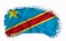 Congo flag, brush stroke, typography, lettering, logo, label, banner on a white background