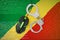 Congo flag and handcuffed computer mouse. Combating computer crime, hackers and piracy