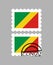 Congo flag on postage stamp