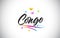 Congo Handwritten Vector Word Text with Butterflies and Colorful Swoosh