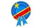 Congolese Democratic Republic flag painted on the award ribbon rosette. 3D rendering