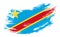 Congolese flag grunge brush background. Vector illustration.