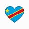 Congolese flag heart-shaped sign. Vector illustration.