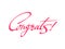 Congrats calligraphic lettering greeting card.