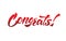 Congrats calligraphic lettering greeting card