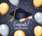 congrats graduates lettering postcard