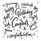 Congrats lettering set phrase. Hand drawn vector lettering. Motivational inspirational quote.