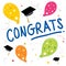 Congrats Text Balloon Color Graduate Vector Design