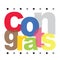 Congrats Text Color Vector Design