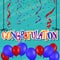 Congratulation background with confetti and balloon