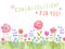 Congratulation card with meadow flowers on a white background.