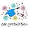 Congratulation Get a degree, vector