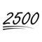 Congratulation number lettering, 2500 celebrate follower icon, web online post vector illustration