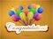 Congratulations balloon card. illustration design