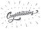 Congratulations calligraphic lettering for invitation, banner, greeting card
