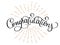 Congratulations calligraphy vector Hand written text. Lettering. Calligraphic banner