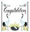 Congratulations card with Common Cranes, fern and