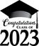 Congratulations Class of 2023 Stacked Banner with Grad Cap
