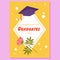 Congratulations, graduates 2022, invitation greeting card design with flower, grads cap