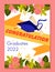 Congratulations, graduates 2022, invitation greeting card design with text for prom party