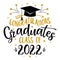 Congratulations Graduates Class of 2022 - Typography. blck text isolated white background.