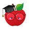 Congratulations graduates - Smart apple student in red graduate cap.