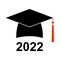Congratulations on graduation 2022 student graduation hat square academic cap symbol bachelor and master degrees