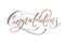 Congratulations Hand lettering Calligraphic greeting inscription Vector handwritten