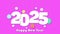 Congratulations on the new year 2025, pink background, new year, 2025