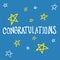 Congratulations word and star illustration