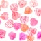 Congratulatory background on Valentine`s Day, hearts acrylic paints