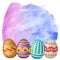 Congratulatory Easter background with eggs